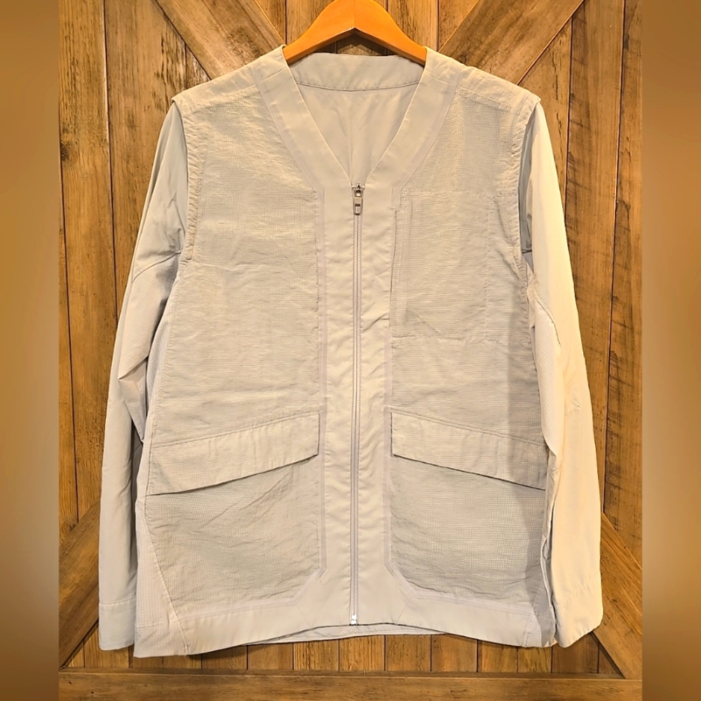 Lululemon Lg Mens Water Repellent Convertible Hiking Vest Jacket W/Rem Sleeves